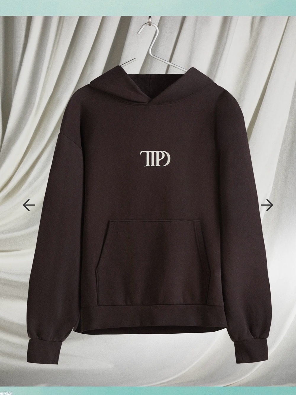 Taylor Swift OFFICIAL MERCH The Tortured Poets Department Hoodie Black X-Large